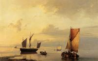 Johannes Hermanus Koekkoek - Barend Shipping In A Calm